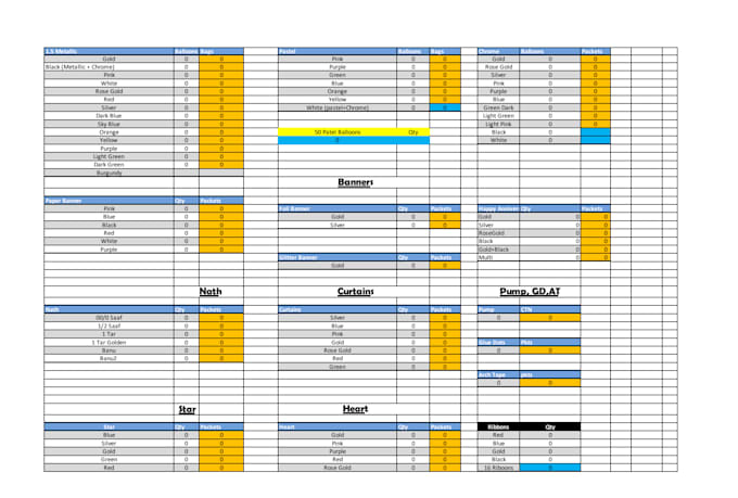 build excel dashboards, automation and inventory sheets